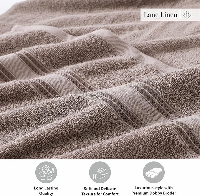 LANE LINEN 100% Cotton Bath Towels Set of 4 - Image 8