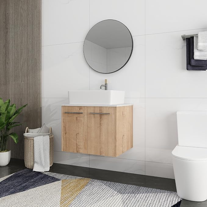 24 Inch Bathroom Vanity with Sink, Modern Wall Mount Floating Bathroom Vanity - Image 6