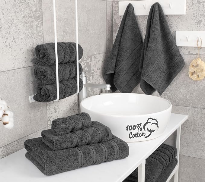 American Soft Linen Luxury 6 Piece Towel Set, 2 Bath Towels 2 Hand Towel 2 - Image 3