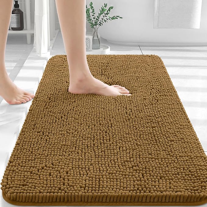 OLANLY Bathroom Rugs 36x24, Extra Soft Absorbent Chenille Bath Rugs, Rubber - Image 2