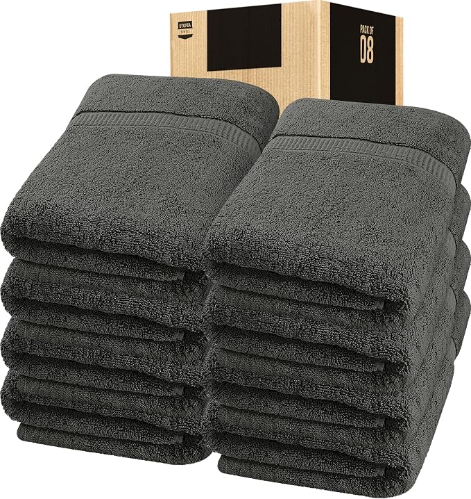 Utopia Towels - Luxurious Jumbo Bath Sheet 8 Piece - 600 GSM 100% Ring Spun by UTOPIATOWELS