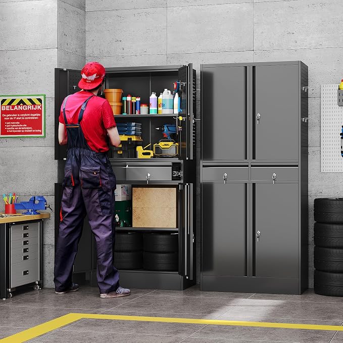 Aobabo 71" H×30" W×15" D Metal Storage Cabinet - Image 2