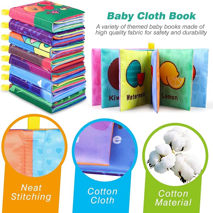 Baby Bath Books, Nontoxic Fabric Soft Baby Cloth Books, Early Education Toys - Image 2