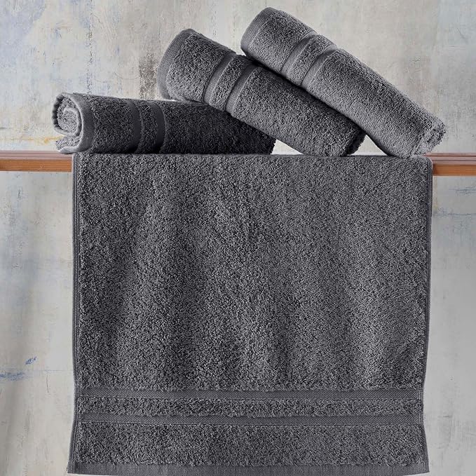 Hawmam Linen Cool Grey Hand Towels 4-Pack - Image 4