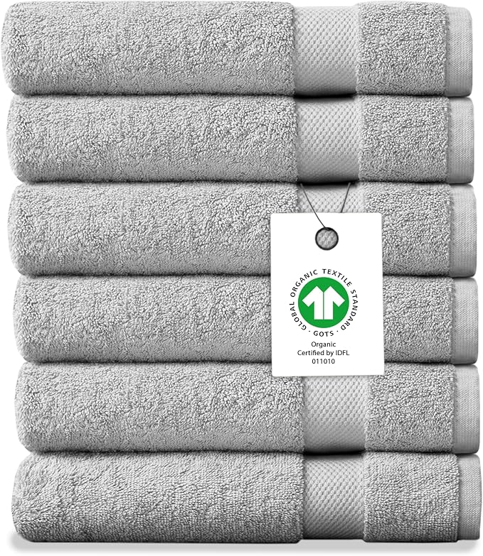 Delara Organic Cotton Luxuriously Plush Washcloths Pack of 6 | GOTS & Oeko-TEX by Delara