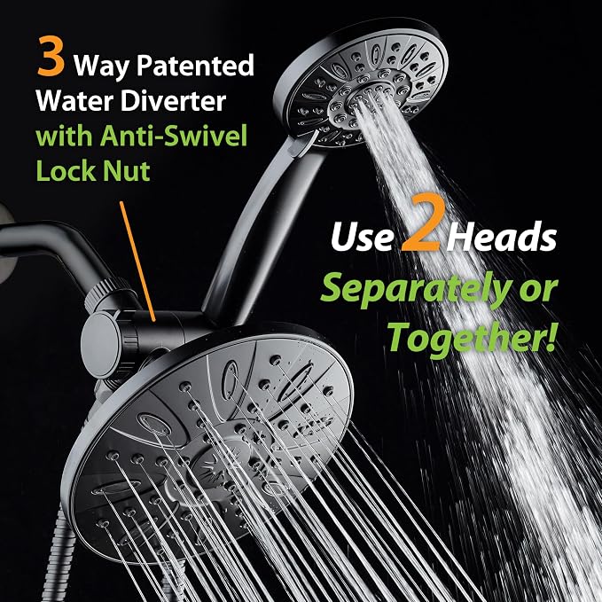 AquaDance 7" Premium High Pressure 3-Way Rainfall Combo Combines The Best of - Image 5