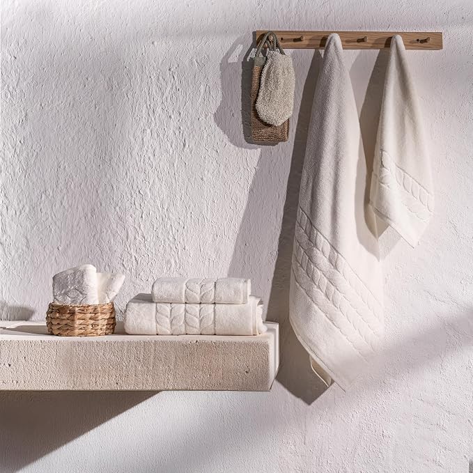 BAGNO MILANO Organic Turkish Cotton Bath Towels, Luxury Jacquard Collection - Image 2