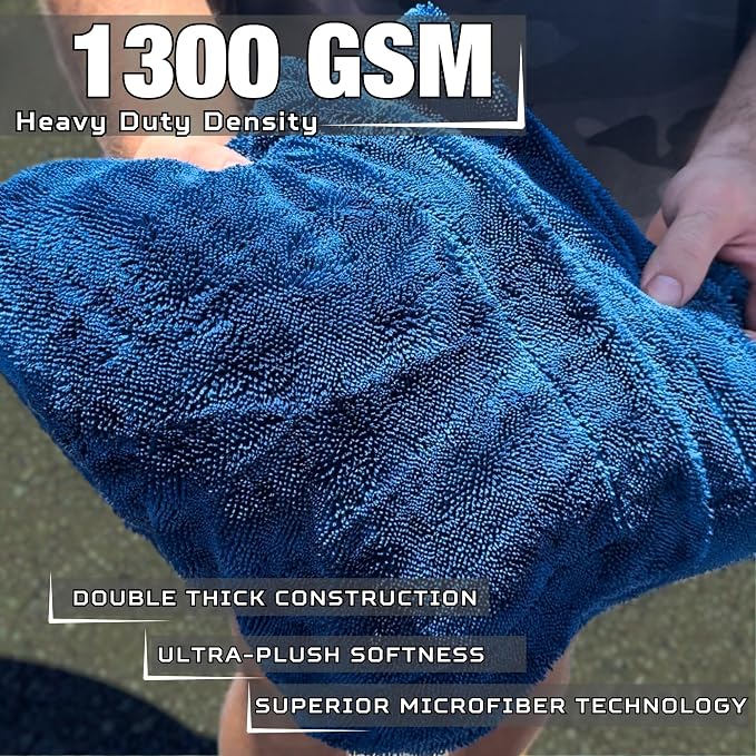 XL Car Drying Towel, 1300 GSM Professional Car Towel - Image 3