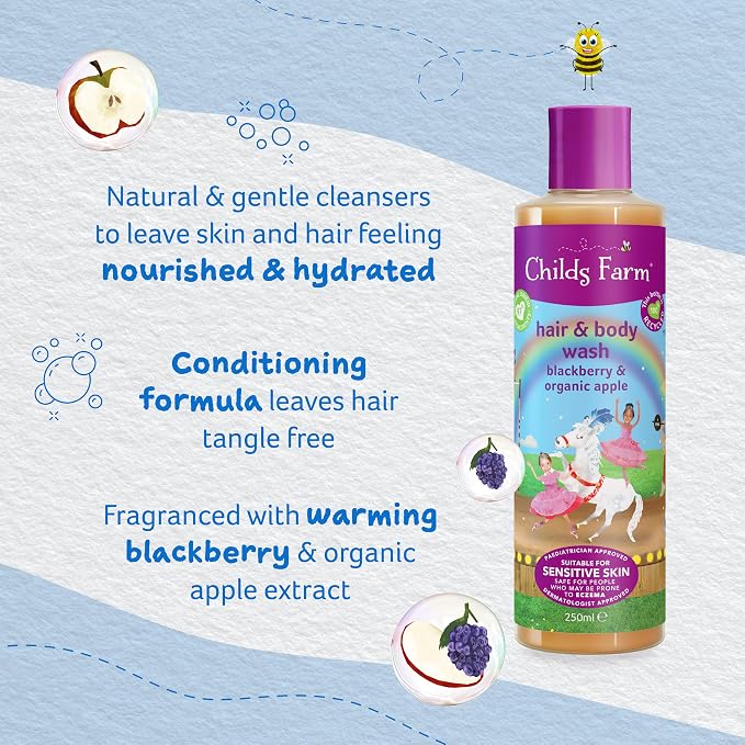 Childs Farm Blackberry & Organic Apple Hair & Body Wash 250ml - Image 4
