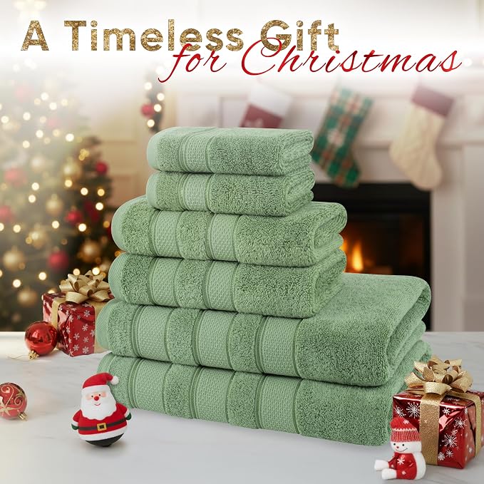 American Soft Linen Salem Turkish Bath Towel Set, 100% Cotton 600 GSM 6 Piece - Image 2