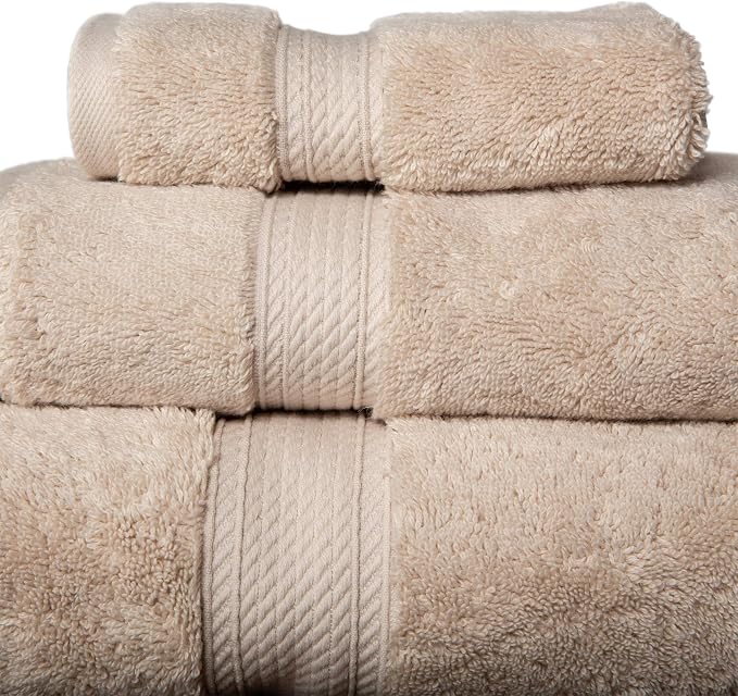 BLUENILEMILLS Buckingham Egyptian Cotton 3-Piece Towel Set, Washcloths - Image 3