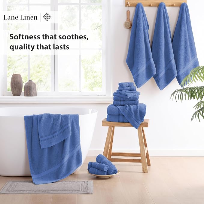 LANE LINEN Bathroom Towels Set of 18 – Zero Twist, 100% Mercerized Cotton - Image 4