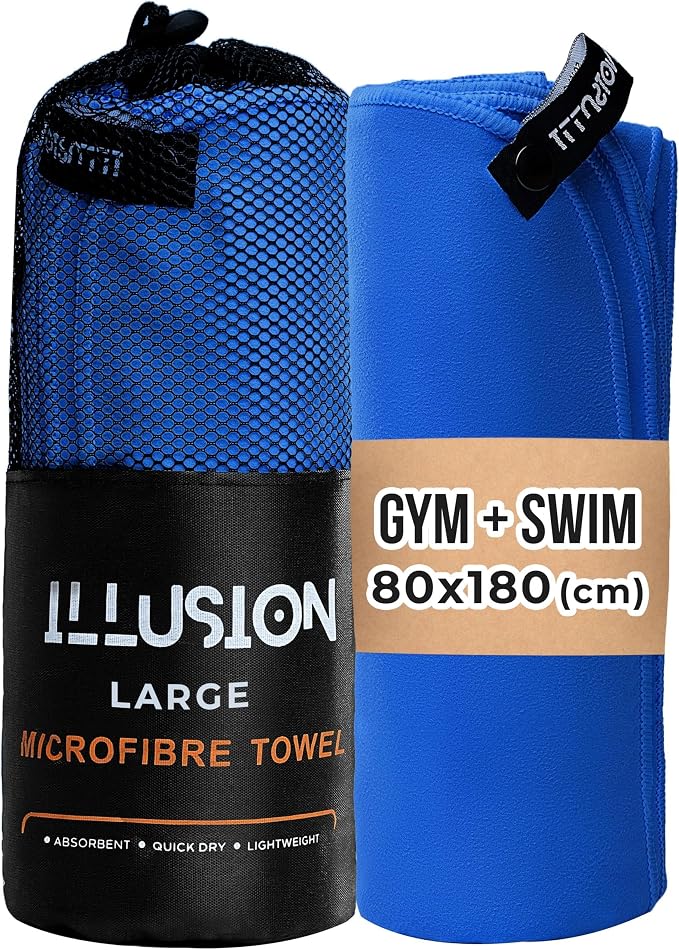 illusion Extra Large Microfibre Swimming Towel–Compact, Lightweight & Quick Dry by Unknown