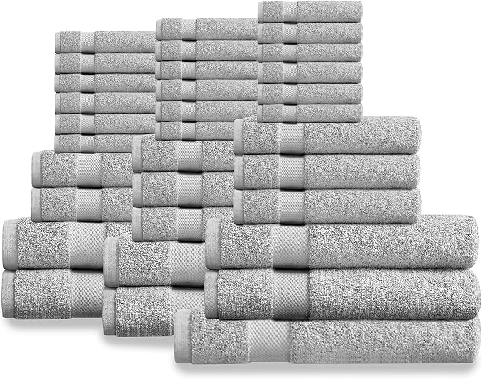 Delara Organic Cotton Luxuriously Plush Bath Towel 33 Piece Set|GOTS & Oeko-TEX by Delara