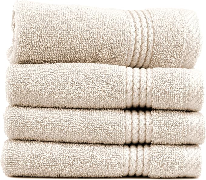 EastNBlue Lara 100% Turkish Cotton Washcloths 4 Pack, Extra Soft & Absorbent by EastNBlue