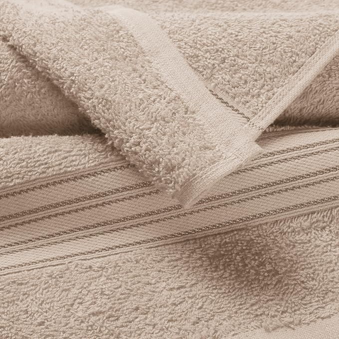 BOUTIQUO Ultra Soft Cotton Washcloths, Contains 12 Piece Face Cloths 12x12 inch - Image 2