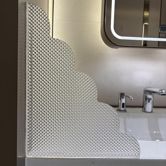 2PCS Shower Splash Guard for Bathtub Corner, 9.1 x 11.5 inches, Adhesive Water by MIOIO