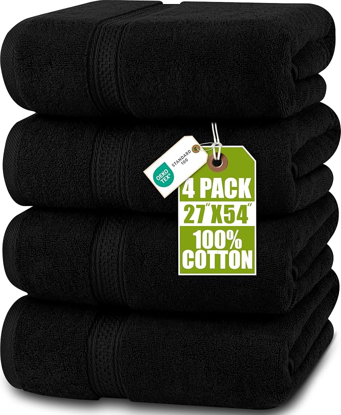 Utopia Towels 4 Pack Premium Bath Towels Set, 27 by 54 Inches, 100% Ring Spun by UTOPIATOWELS