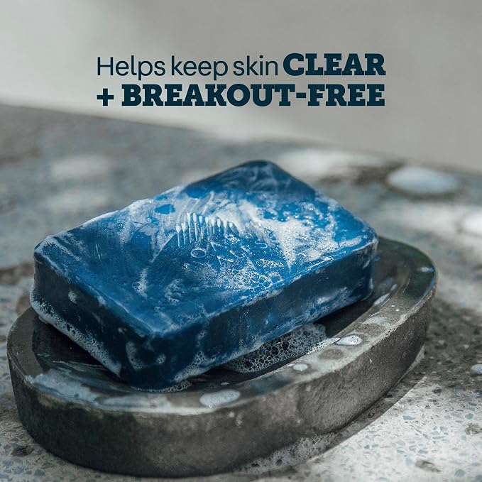 Oars + Alps Blue Charcoal Exfoliating Men's Bar Soap, Made - Image 4