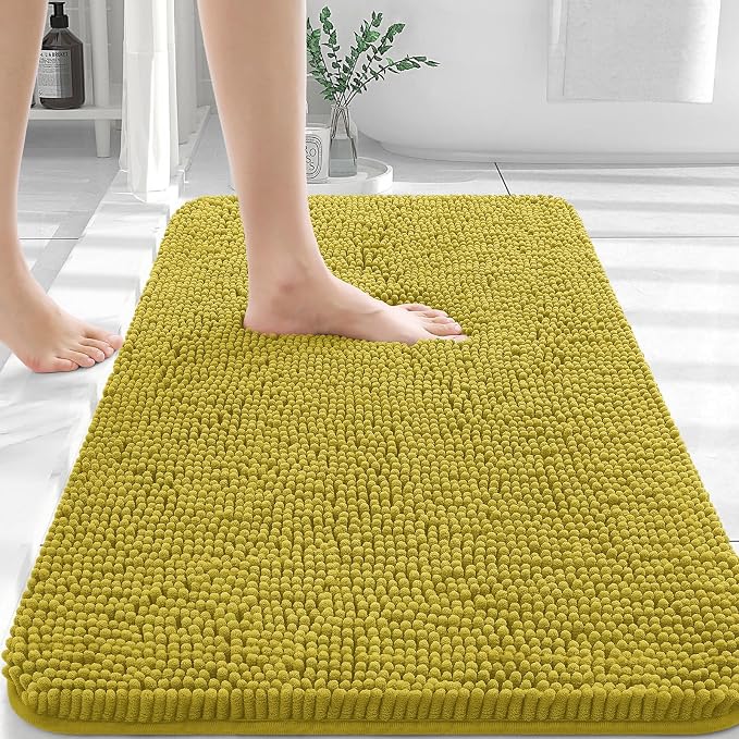 OLANLY Bathroom Rugs 30x20, Extra Soft Absorbent Chenille Bath Rugs, Rubber by OLANLY