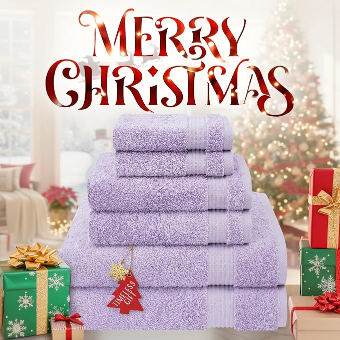 Cotton Paradise 6 Piece Towel Set, 100% Cotton Soft Absorbent Turkish Towels - Image 2