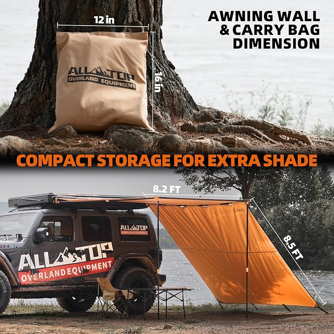 ALL-TOP Awning Wall Universal Multi-Side, 8.2ft x 8.5ft, Waterproof Ripstop - Image 6