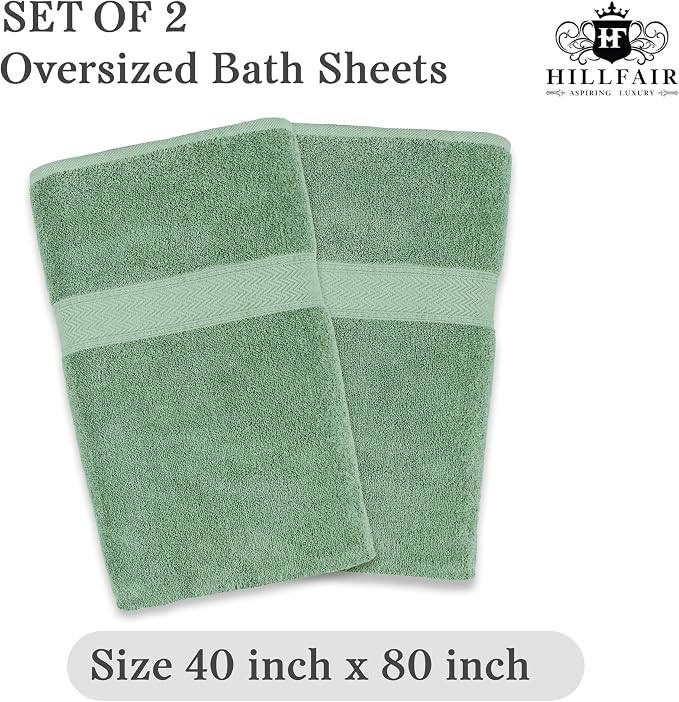 HILLFAIR 600 GSM- 40 x 80 Inches- 100% Cotton 2 Pc XXL Oversized Bath Towel - Image 5