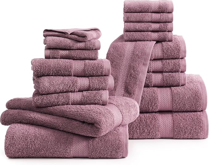LANE LINEN 100% Ring Spun Cotton Bath Towel Set, 8 Washcloths, 6 Hand Towels - Image 2