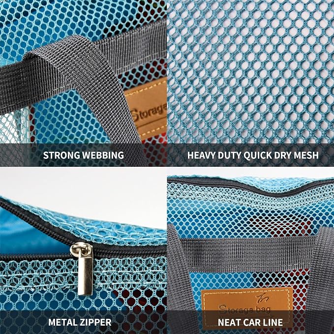 Mesh Shower Caddy Bag Portable Hanging Toiletry and Bath Organizer - Image 6