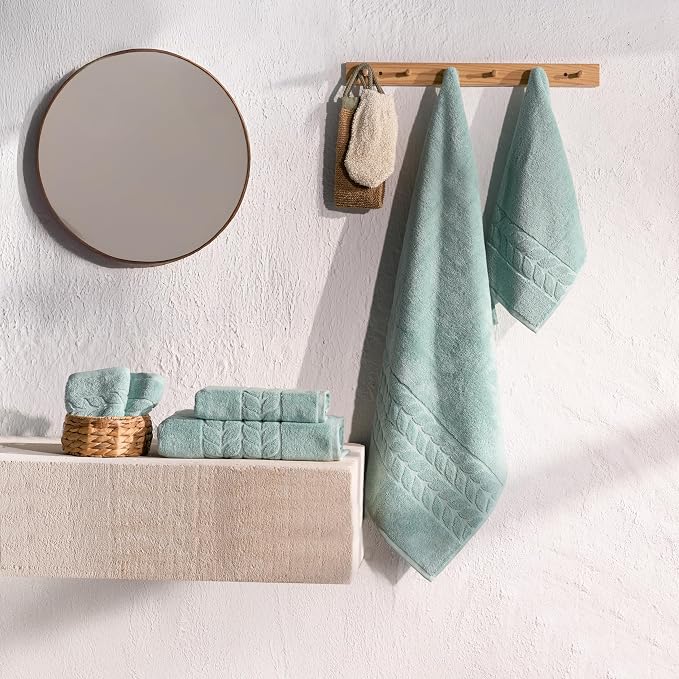 BAGNO MILANO Organic Turkish Cotton Bath Towels, Luxury Jacquard Collection - Image 3