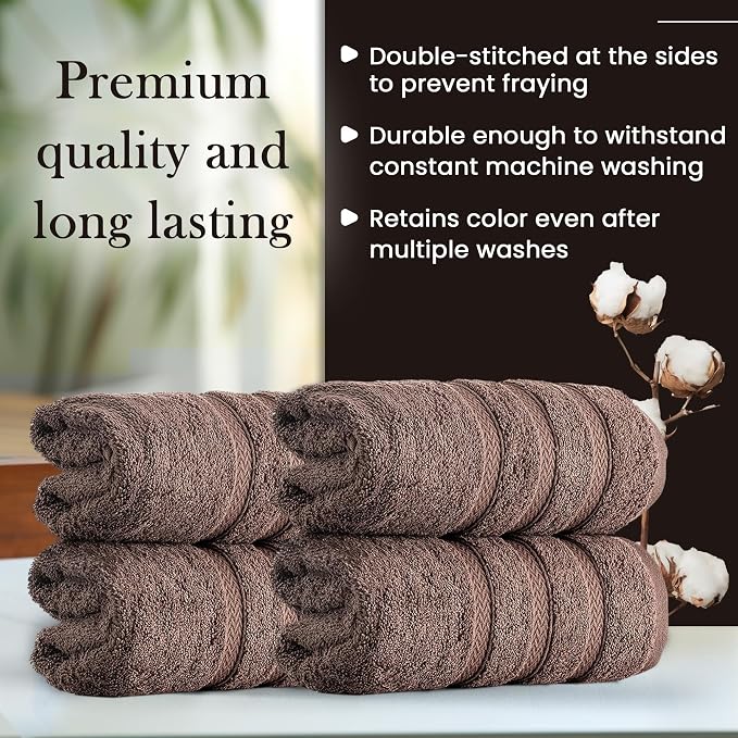 HALLEY Turkish 4 Pack Premium Hand Towels 650 GSM Highly Absorbent Super Soft - Image 6
