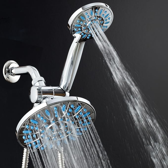 Antimicrobial/Anti-Clog High-Pressure 30-setting Rainfall Shower Combo by - Image 6