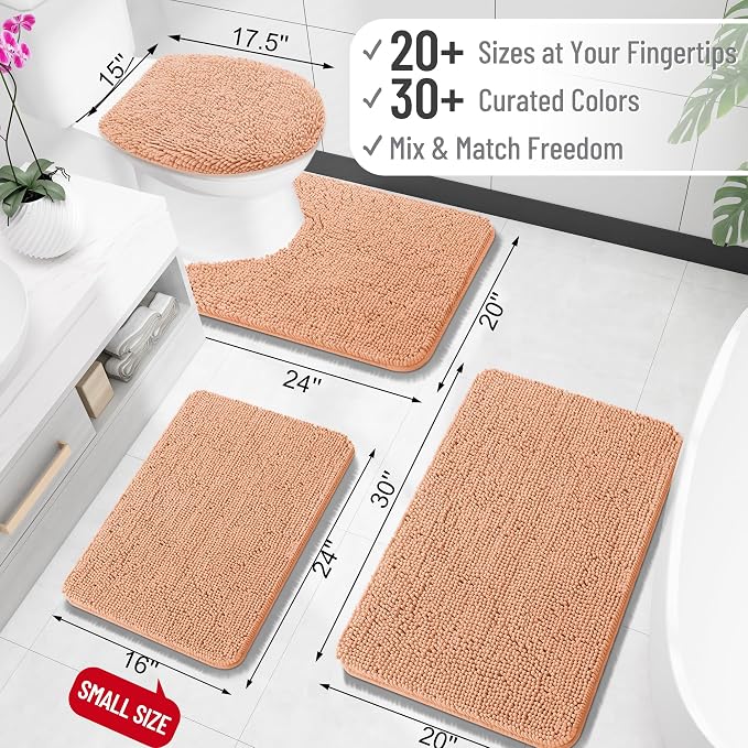 OLANLY Bathroom Rugs 30x20, Extra Soft Absorbent Chenille Bath Rugs, Rubber - Image 2