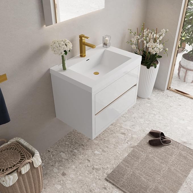 Modern 30" Wall-Mounted Bathroom Vanity - Image 7