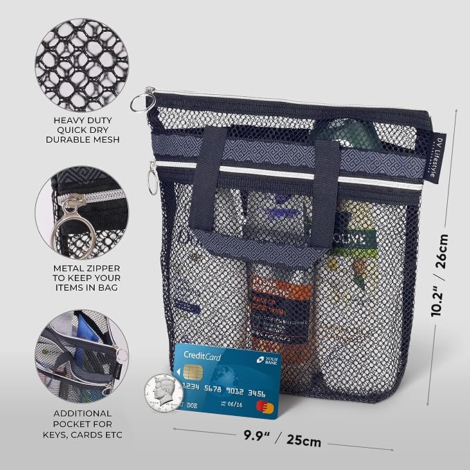 Mesh Shower Bag 10.2x9.9'' Quick-Dry Caddy - Image 2