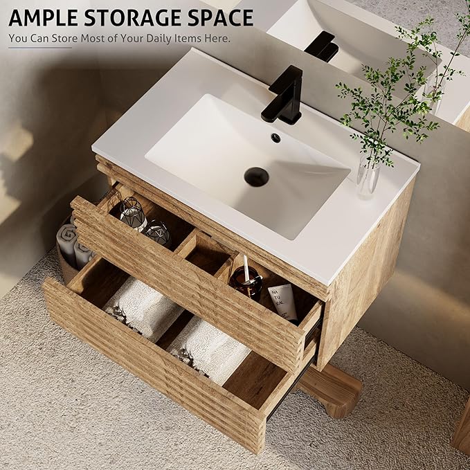 eclife 30" Floating Bathroom Vanity - Image 5