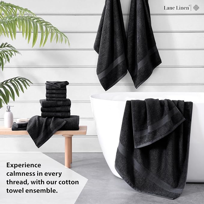 LANE LINEN 100% Cotton Luxury Towel Set - Image 3