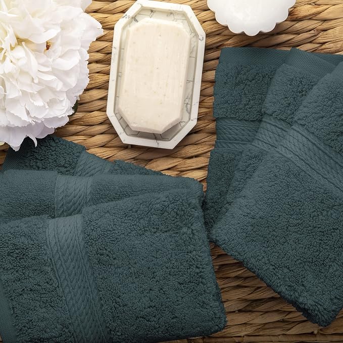BLUENILEMILLS BNM Egyptian Cotton 6-Piece Towel Set, Includes 6 Face Towels - Image 4