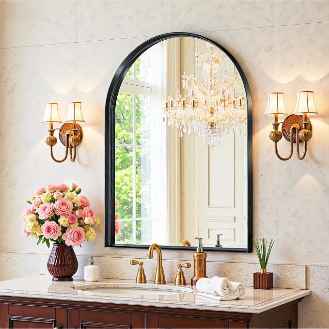 Arched Mirror 22"x30", Bathroom Mirror, Wall Mounted Vanity Mirror by AntokMirror