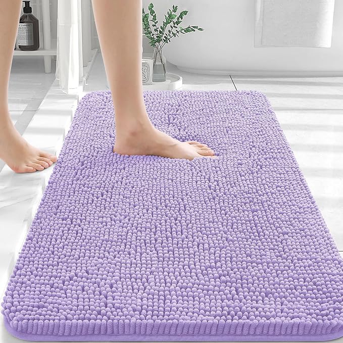 OLANLY Bathroom Rugs 36x24, Extra Soft Absorbent Chenille Bath Rugs, Rubber by OLANLY