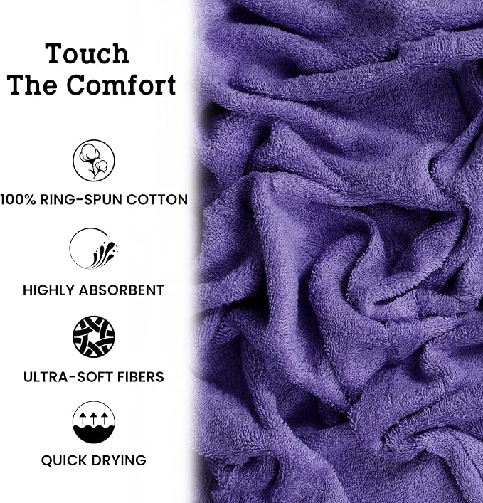 Casa Lino Lavender Bath Towels Set of 4 - Image 6
