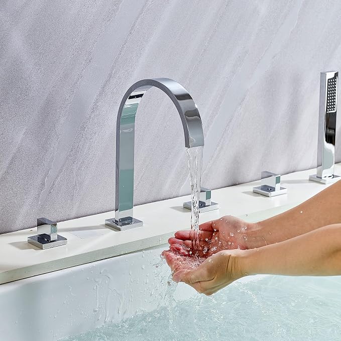 High Arc 5 Hole Roman Tub Filler - Image 2