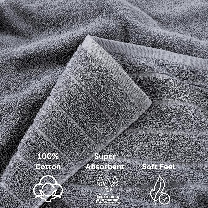 Casa Platino 100% Cotton Bath Towel Set – 24 Pc Set - Image 5