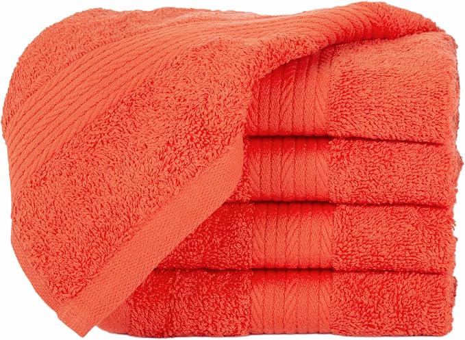 Ample Decor Washcloths Pack of 5 12 X 12 Inch, 600 GSM 100% Cotton Soft - Image 3