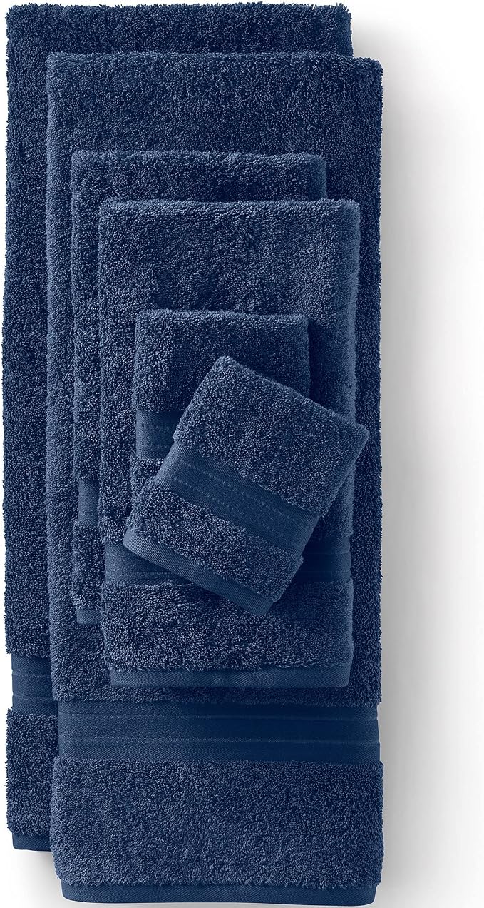 Lands' End Supima Towel Deep Sea Navy Bath- Bath Towel - Image 2