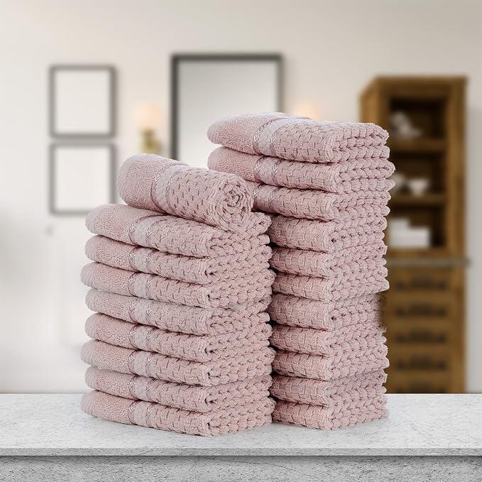 Ample Decor 100% Cotton Washcloths Set of 20 - Image 2