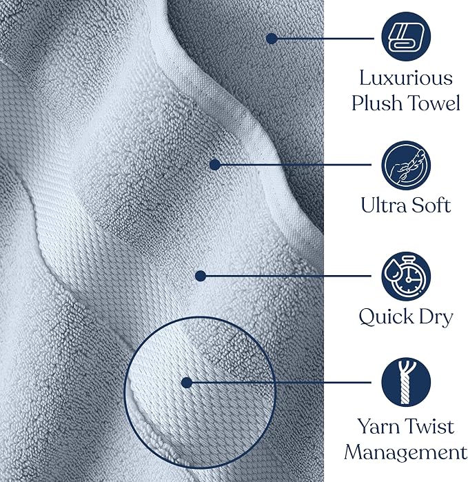 Delara Organic Cotton Luxuriously Plush Hand Towel Pack of 2 | GOTS & OEKO-TEX - Image 2