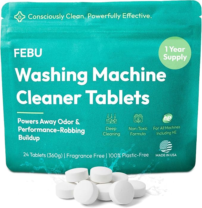 FEBU Washing Machine Cleaner Tablets Made in USA | Washer Machine Cleaner & by FEBU