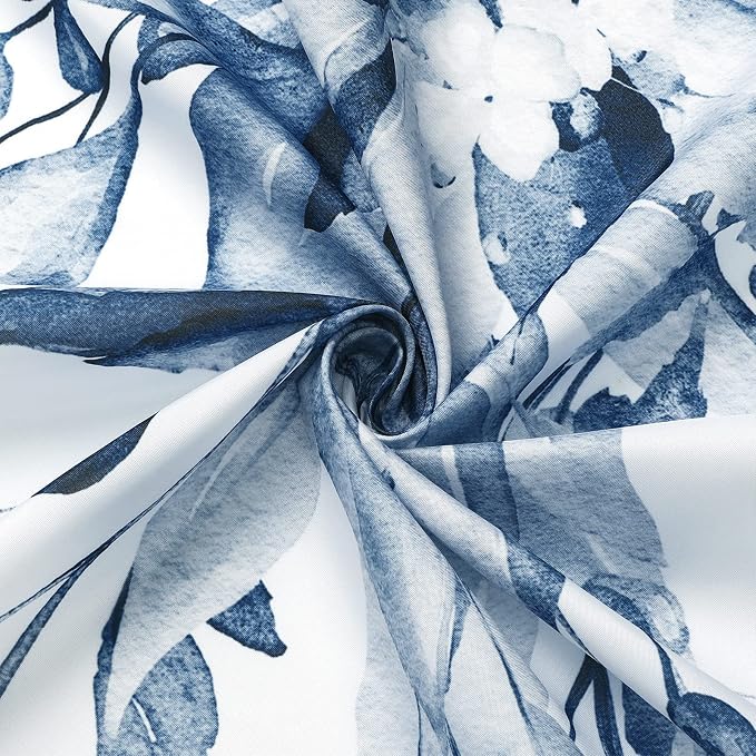 Gibelle Long Shower Curtain 72 x 78, Watercolor Plant Eucalyptus Leaves Fabric - Image 5