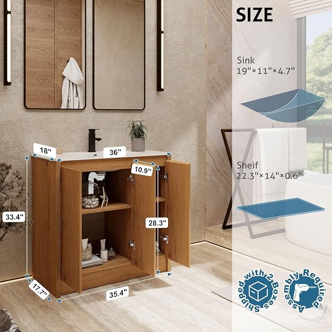eclife 36" Bathroom Vanities - Image 2
